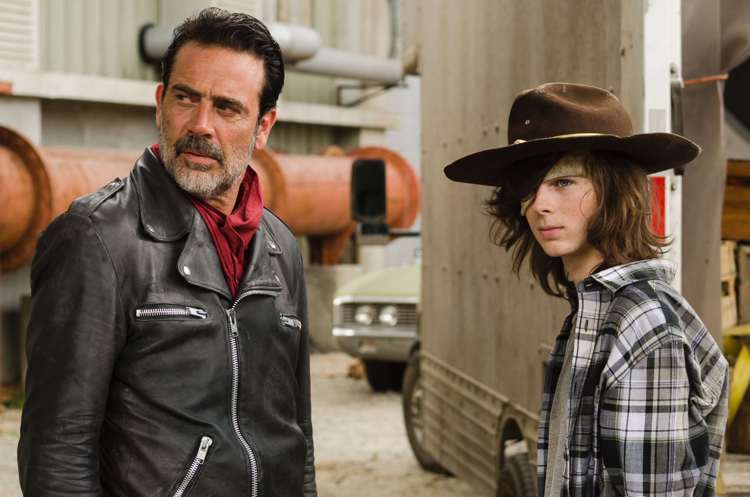 PHOTO: Jeffrey Dean Morgan and Chandler Riggs are seen here in "The Walking Dead."