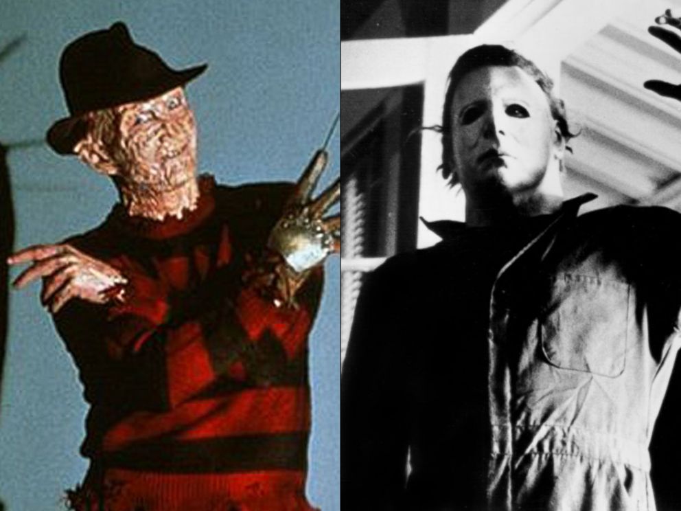 PHOTO: Freddie Krueger, from the movie "A Nightmare on Elm Street" and Michael Meyers in a scene from the movie "Halloween."