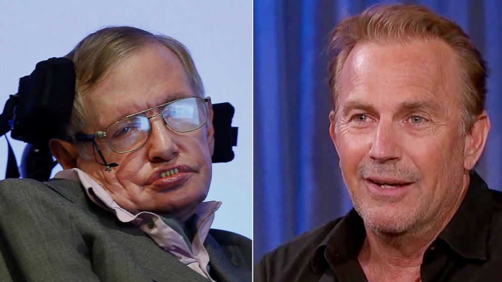 Stephen Hawking during a press conference in London, Dec. 2, 2014. |Kevin Costner appears on "Jimmy Kimmel Live," Jan. 27, 2015.