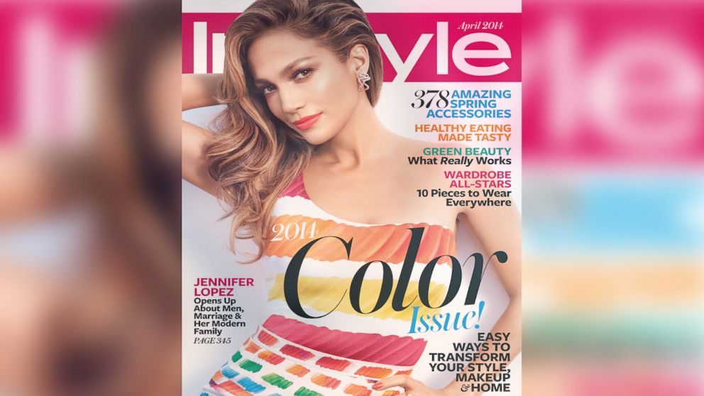 Jennifer Lopez appears on the cover of the April 2014 issue of InStyle.