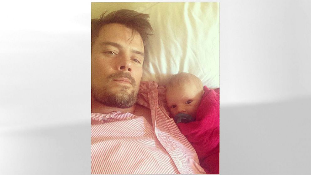 Josh Duhamel posted this photo on Instagram with this caption, "Gonna catch some football with my little guy today", Oct.6, 2013.