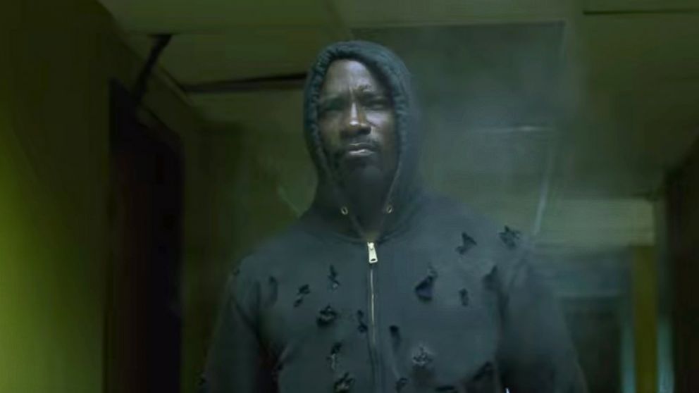 A YouTube video grab from the movie trailer "Marvel's Luke Cage" is seen.