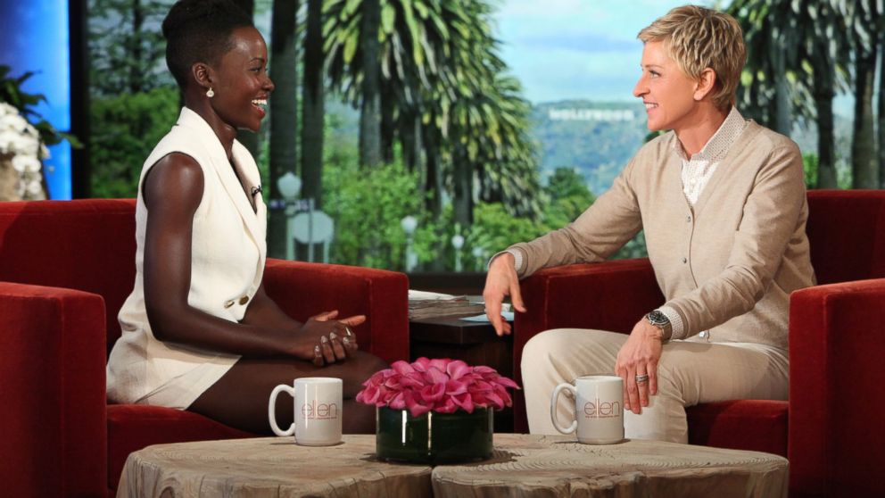 Oscar nominated Best Supporting Actress for her role in "12 Years a Slave" Lupita_Nyong'o makes an appearance on "The Ellen DeGeneres Show," Feb. 21, 2014.