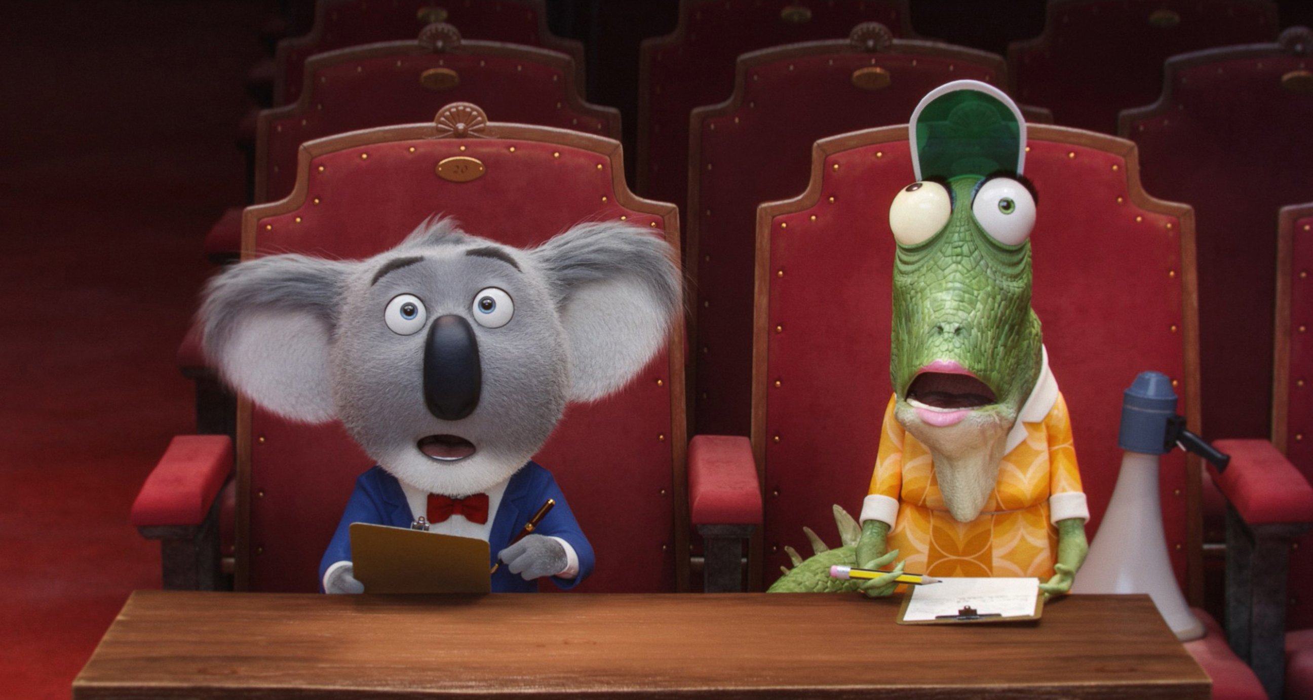 PHOTO: Matthew McConaughey stars as, dapper Koala Buster Moon, and director Garth Jennings, voices elderly lizard Miss Crawly, in "Sing," a musical comedy about finding the shining star that lives inside all of us.