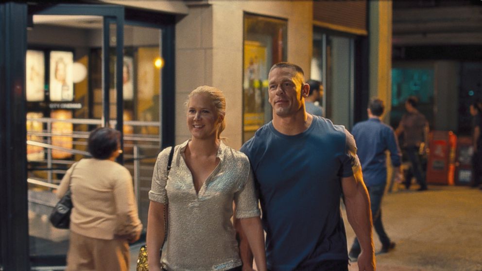 PHOTO: Amy (AMY SCHUMER) is on a date with Steven (JOHN CENA) in "Trainwreck", the new comedy from director/producer Judd Apatow that is written by and stars Schumer as a woman who lives her life without apologies, even when maybe she should apologize. 