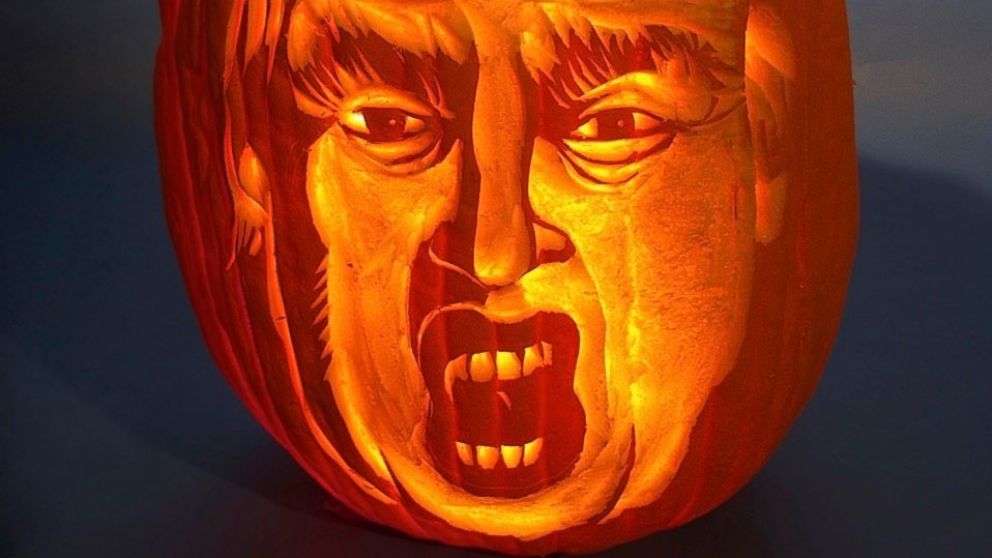 PHOTO: New York-based artist Hugh McMahon is known for his elaborate pumpkin carvings, particularly of political candidates.