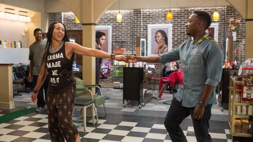 PHOTO: Margot Bingham and Deon Cole are seen in a production still for "Barbershop: The Next Cut."