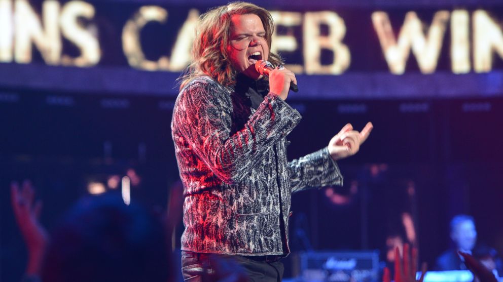 Caleb Johnson sings during the final episode of American Idol, May 21, 2014.