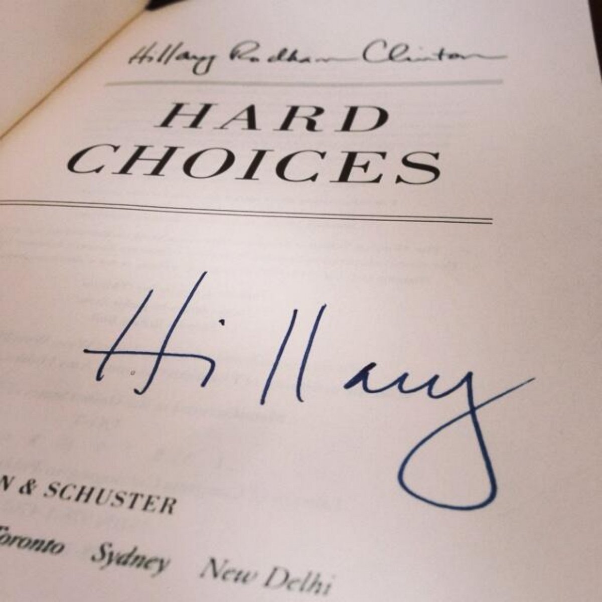 PHOTO: Chris Colfer tweeted this image of his signed copy of Hillary Clinton's "Hard Choices," 