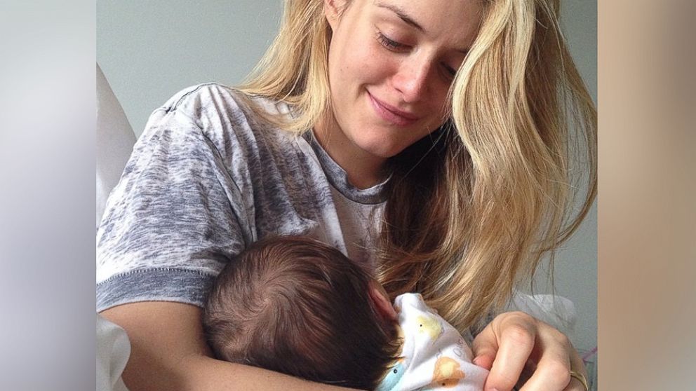 Daphne Oz posted this photo with her newborn to her Instagram, March 4, 2014.