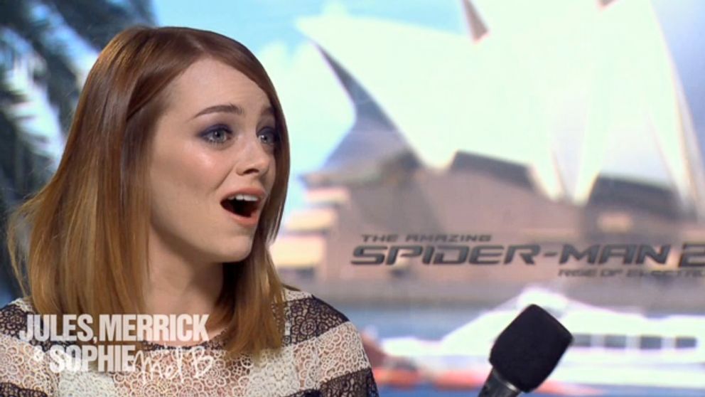 Emma Stone reacts to news that Mel B. of the Spice Girls has made a video for her.