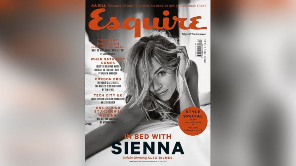 Sienna Miller on the cover of the March 2014 issue of Esquire UK.
