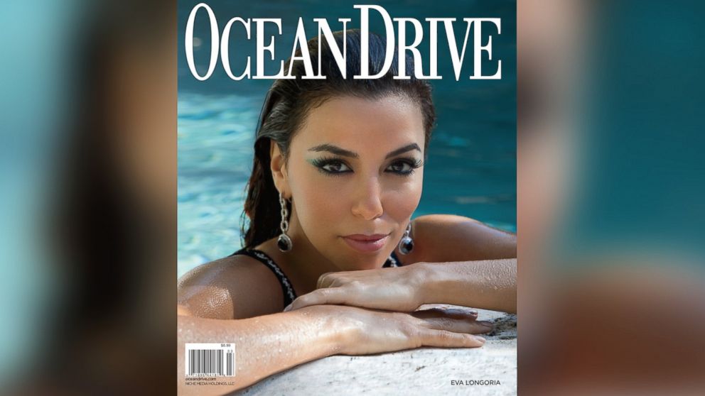 Eva Longoria on cover of the March 2014 issue of Ocean Drive magazine.