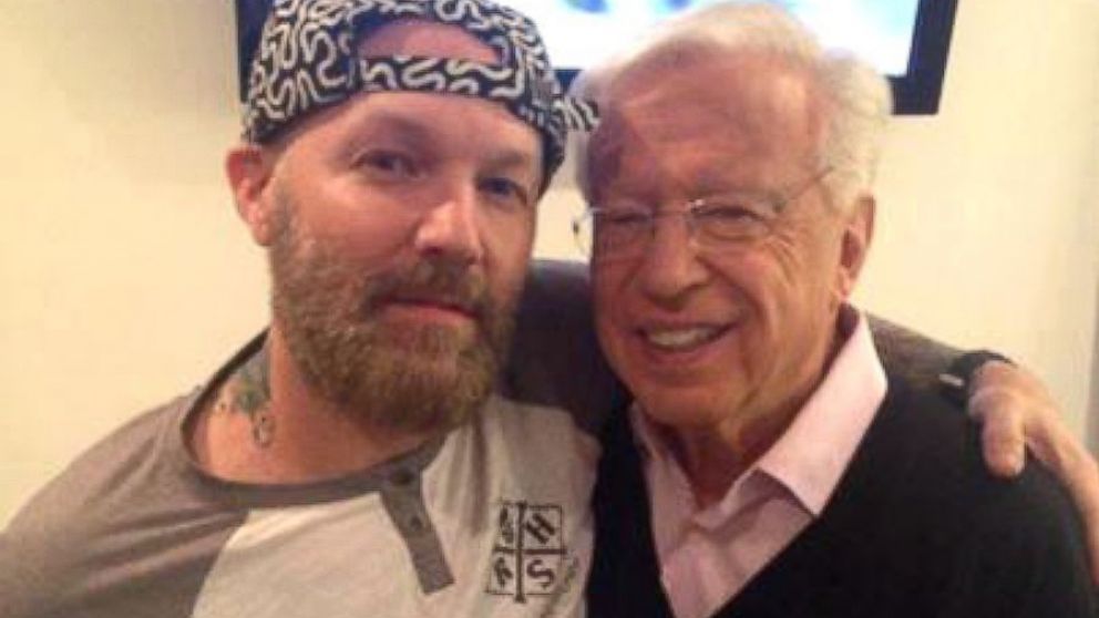Fred Durst with eHarmony CEO Dr. Neil Clark Warren on the set of a commercial, May 2, 2014.