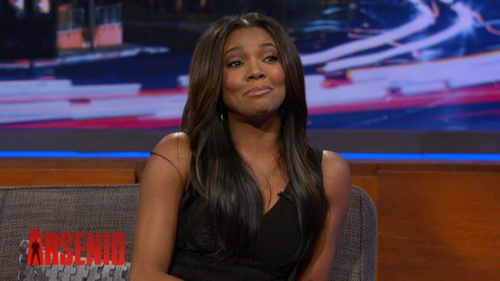 Gabrielle Union discusses her prenup with Arsenio Hall, Feb. 10, 2104. 