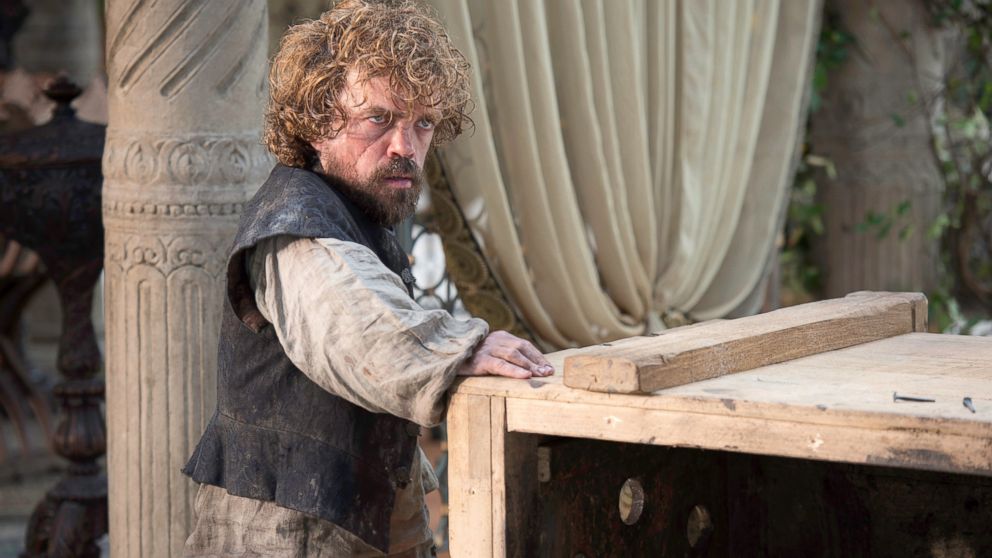 Peter Dinklage as Tyrion Lannister in a scene from season five of "Game of Thrones."