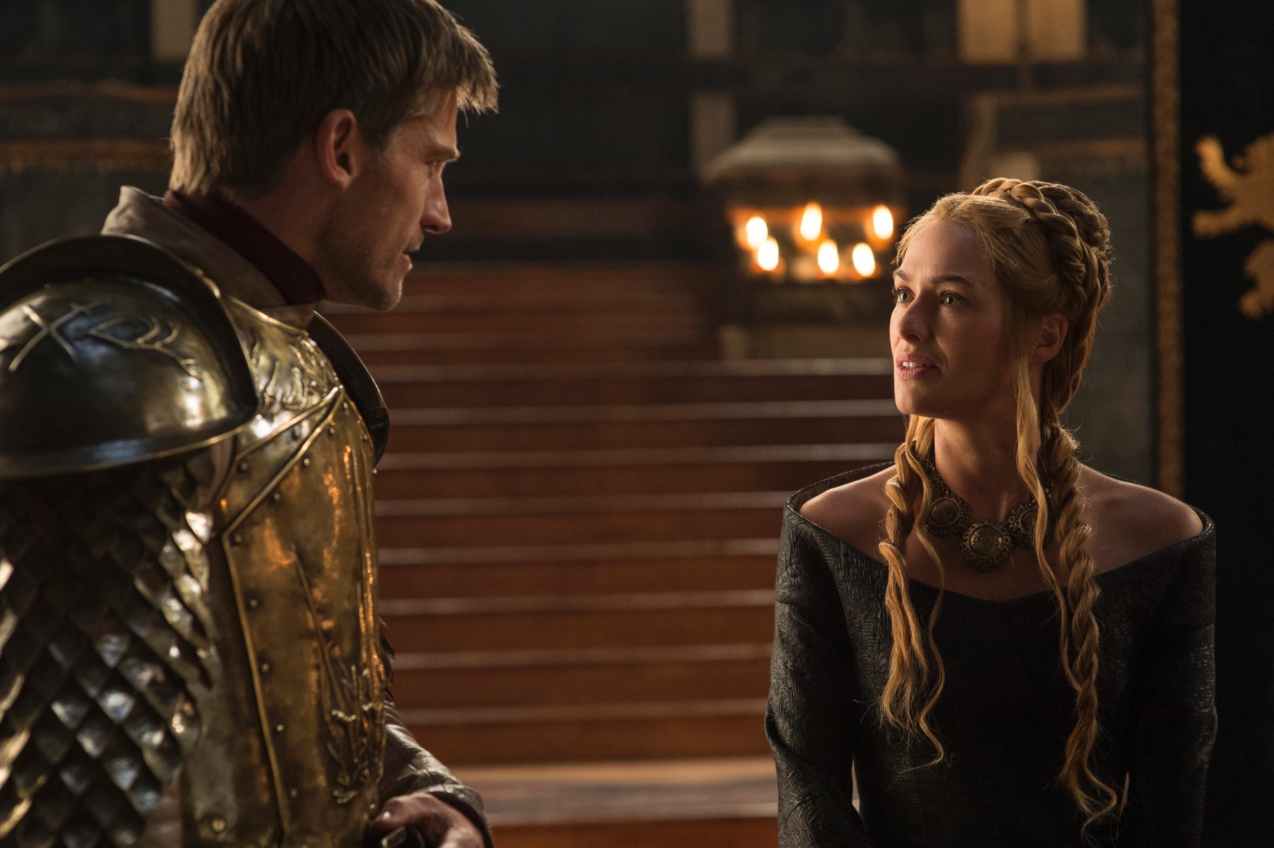 PHOTO: Nikolaj Coster-Waldau as Jaime Lannister, left, and Lena Headey as Cersei Lannister in a scene from season five of "Game of Thrones."