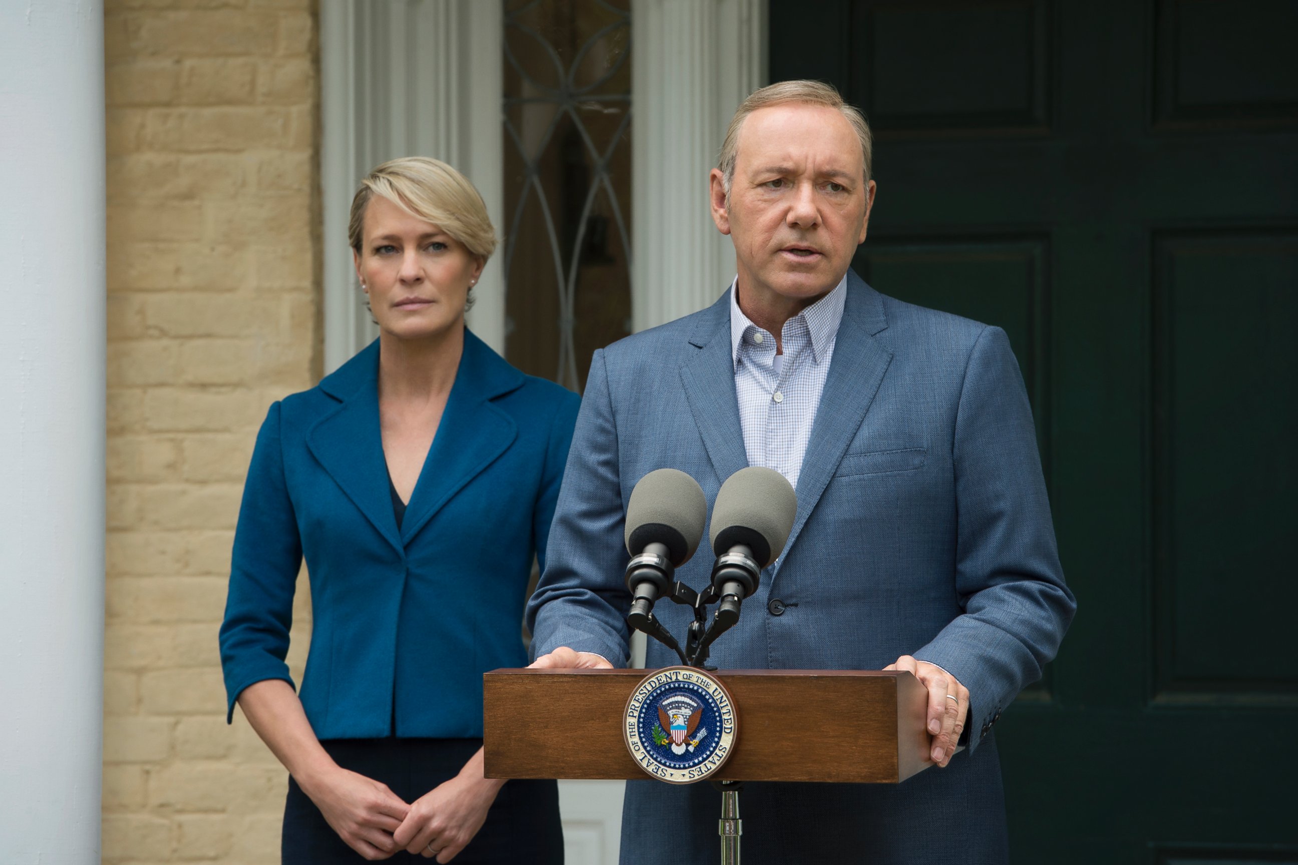 PHOTO:Robin Wright as Claire Underwood and Kevin Spacey as Frank Underwood in a scene from "House of Cards." 