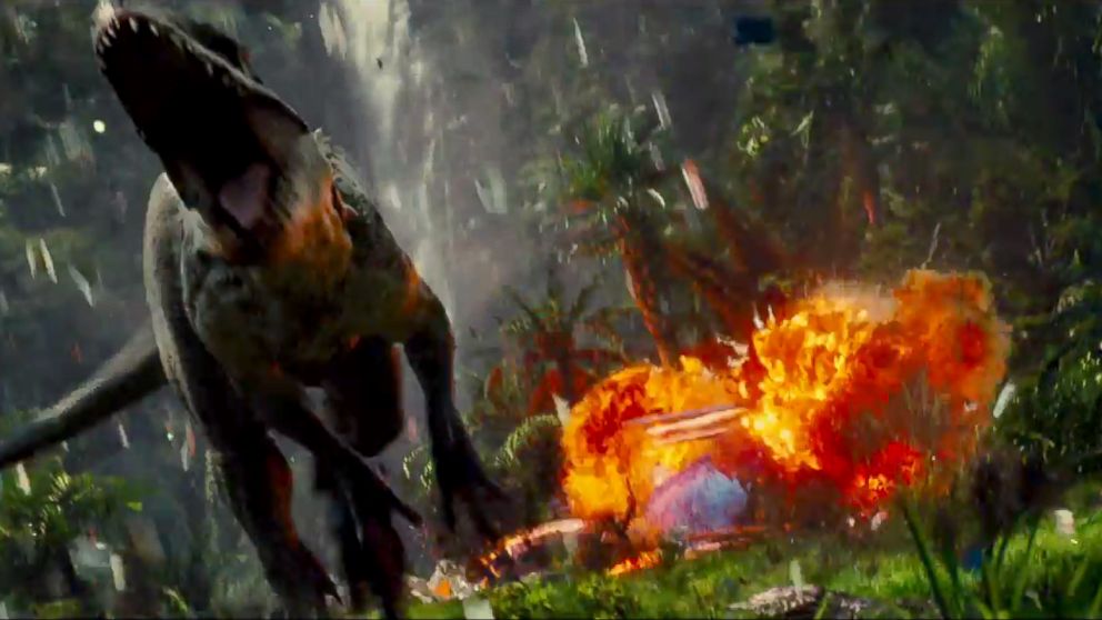 A scene from the official global trailer for "Jurassic World."