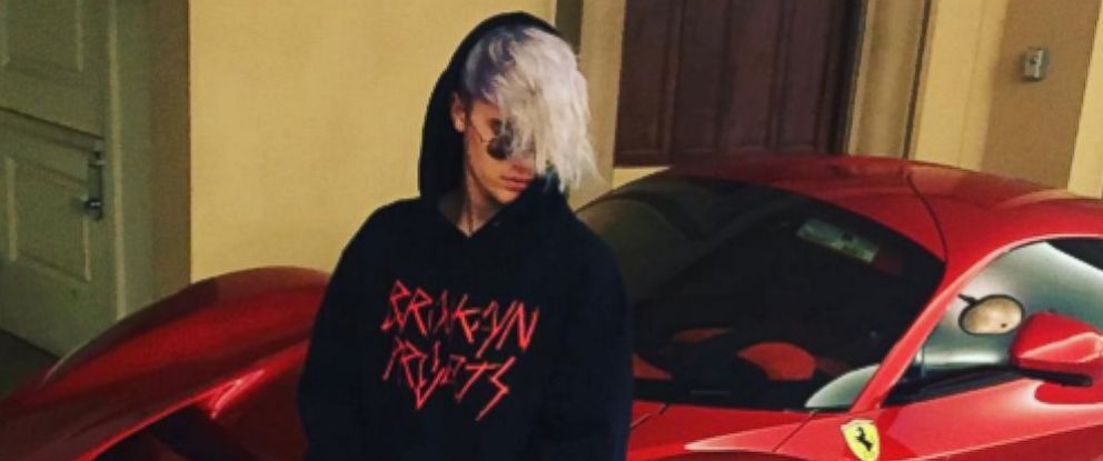 Justin Bieber Debuts Purple Hair Abc News