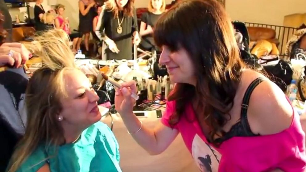 PHOTO: Jamie Greenberg gets Kaley Cuoco ready for her wedding in her YouTube video "Kaley Cuoco's Wedding & New Years EXCLUSIVE makeup."