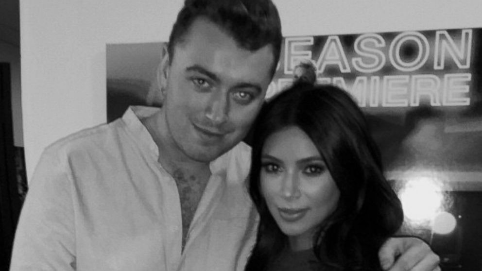 Kim Kardashian shared this image with Sam Smith to her Instagram account, Jan. 30, 2015.