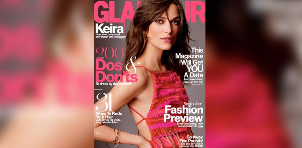 PHOTO: Keira Knightley, on the cover of the July 2014 issue of Glamour.