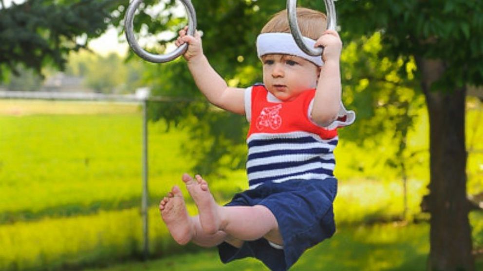 PHOTO: Rockwell Lawrence, 1, of Paradise, Utah, was photographed by his dad, Alan Lawrence, playing Olympic sports.