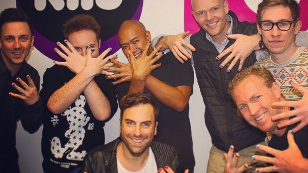 kiis1065 posted this on Instagram with this caption: "We've got the whole @kyleandjackieo crew painting our nails in support for #BruceJenner  #PaintYourNailsForBruce #SoSydney #KIIS1065 #KJshow, April 26, 2015.