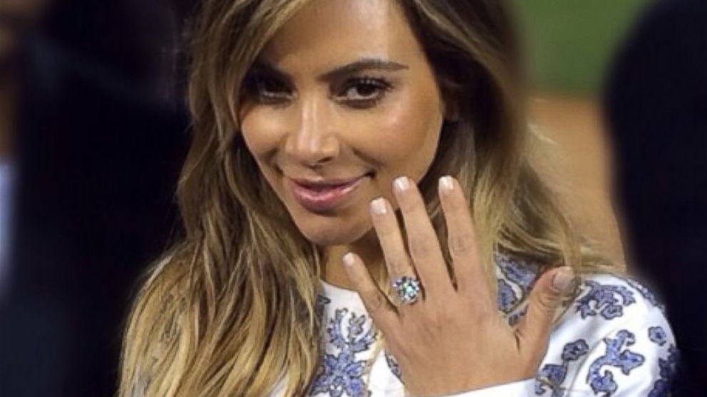 How does Kim Kardashian's engagement ring from Kanye West measure up among the biggest celebrity bling?