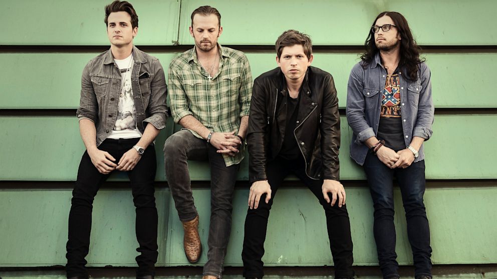 Left to right are Jared Followill, Caleb Followill, Matthew Followill and Nathan Followill of the Kings of Leon.