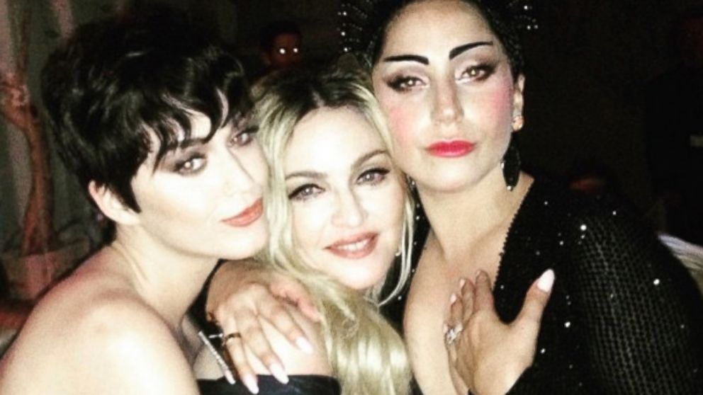 Katy Perry posted this photo of herself, Madonna and Lady Gaga to Instagram May 5, 2015, with the caption: "dropping our single tomorrow."