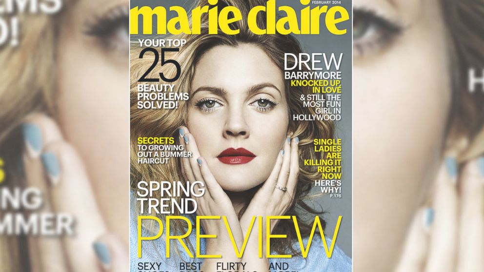 Drew Barrymore graces Marie Claire's February cover. 