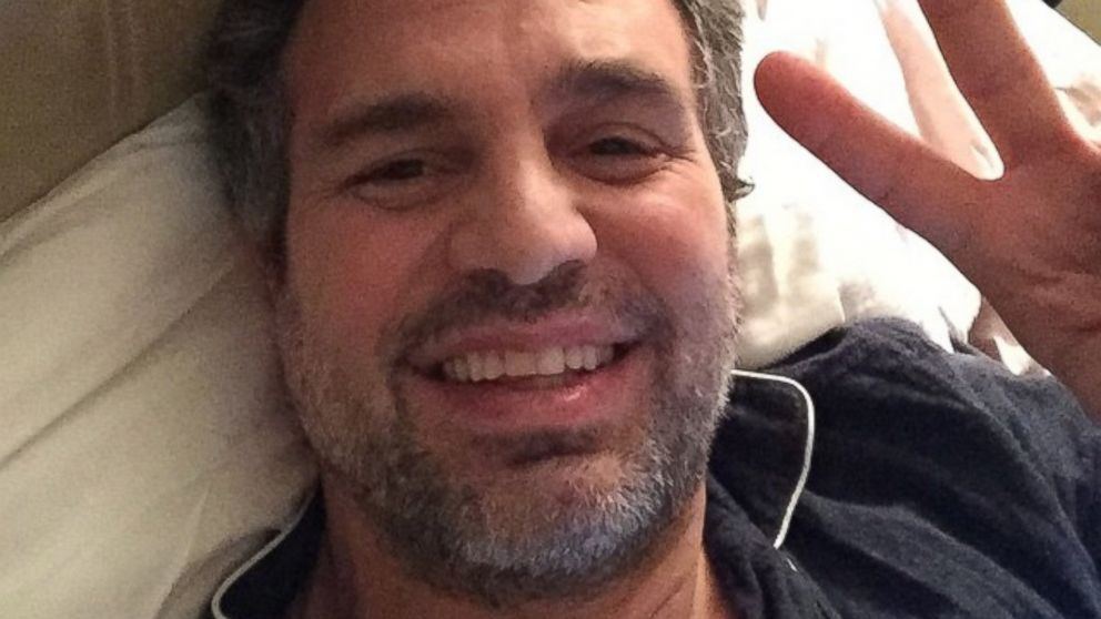 Mark Ruffalo posted this photo on Instagram Upon waking and hearing from my wife and kids that I won a @sagawards for #TheNormalHeart Love wins tonight!," Jan.25, 2015.