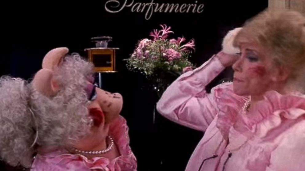 Miss Piggy and Joan Rivers are seen  here in the Muppet Movie.