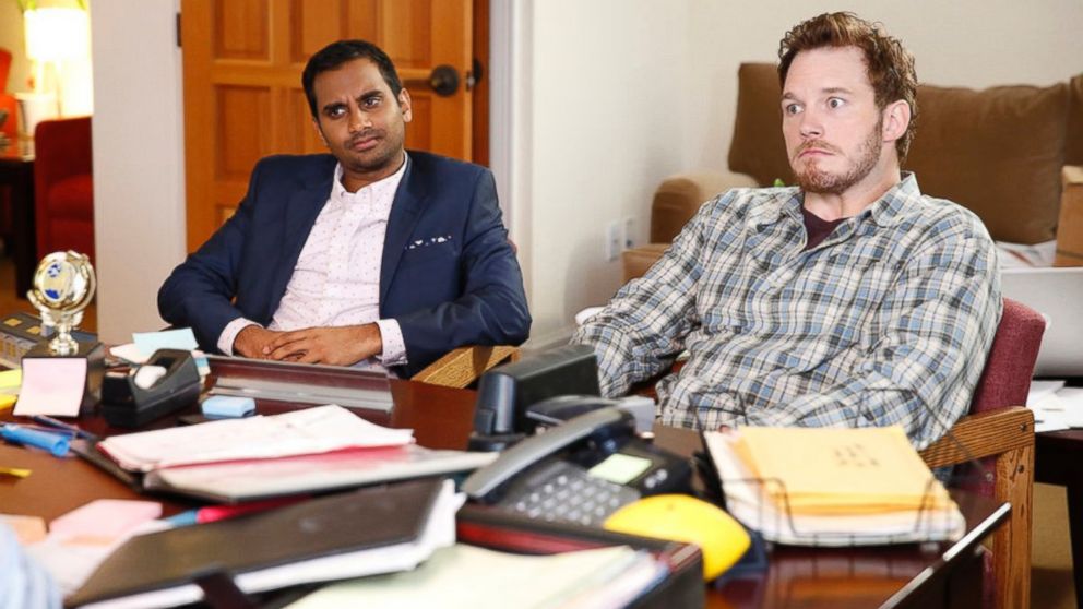 PHOTO: Aziz Ansari as Tom Haverford and Chris Pratt as Andy Dwyer are seen in an episode of "Parks and Recreation."