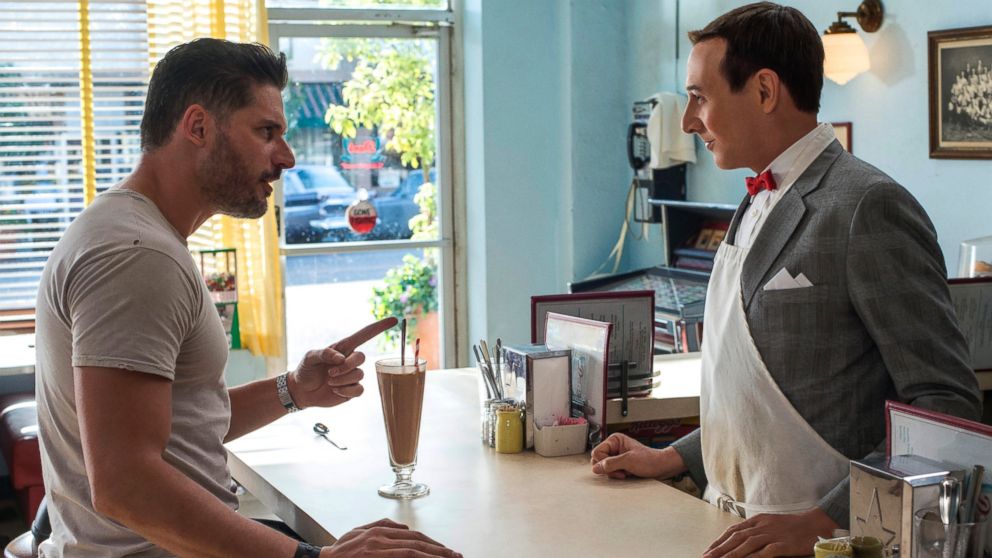 Joe Manganiello, left and Paul Reubens in a scene from "Pee-wee's Big Holiday."
