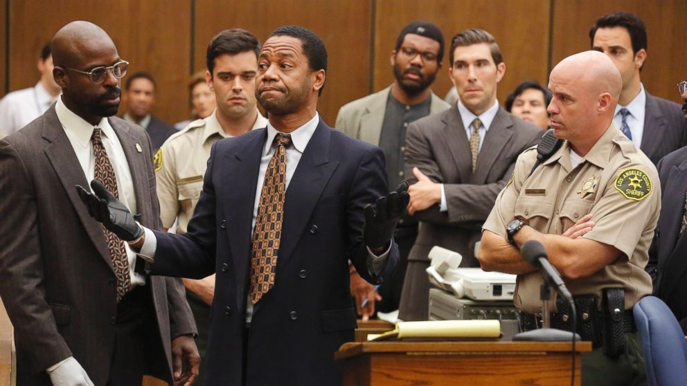 Sterling K. Brown as is seen here as Christopher Darden and Cuba Gooding, Jr. as O.J. Simpson in The People v. O.J. Simpson.