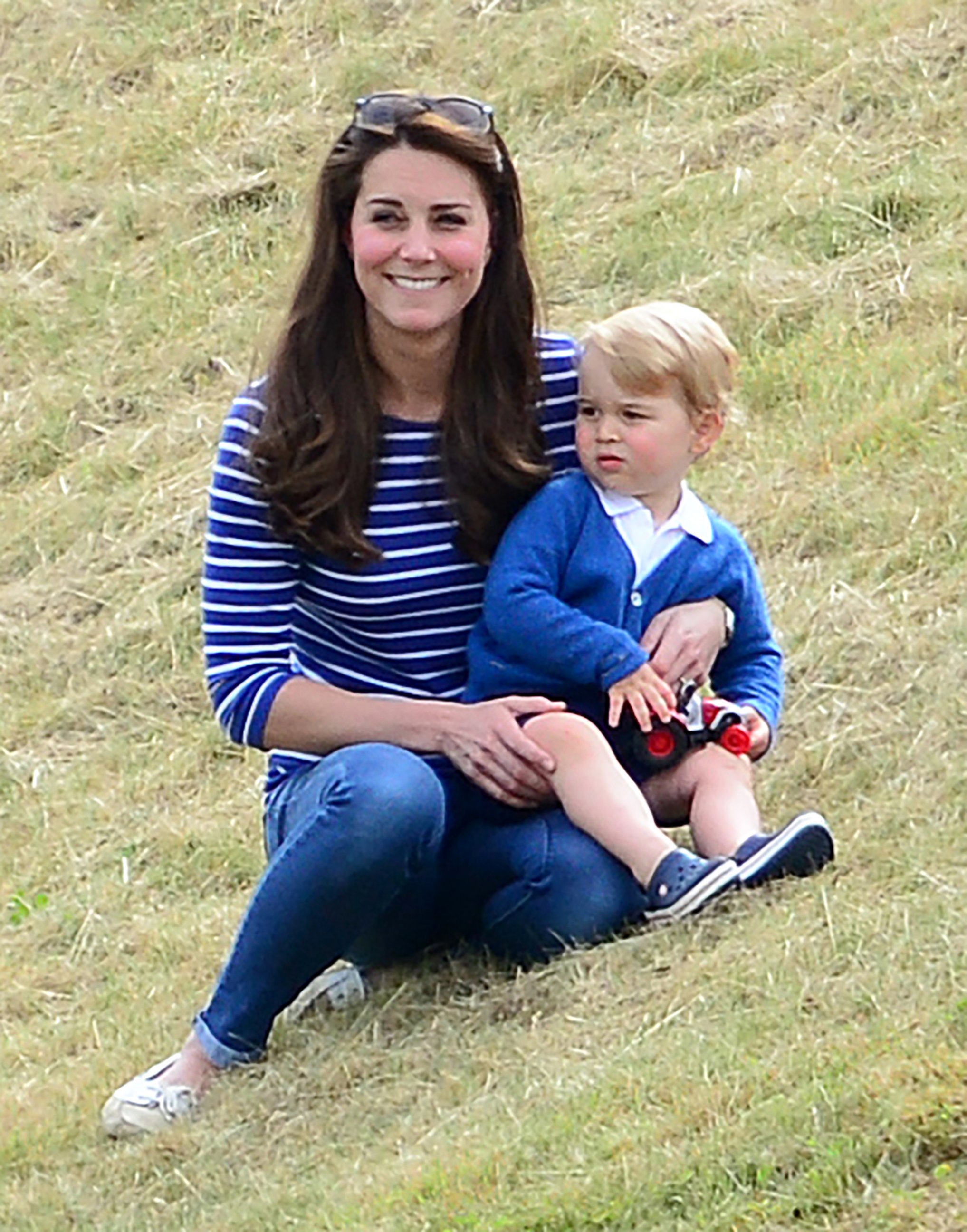 PHOTO: Prince George attends his father's polo match in Gloucestershire, United Kingdom, on June 14, 2015.