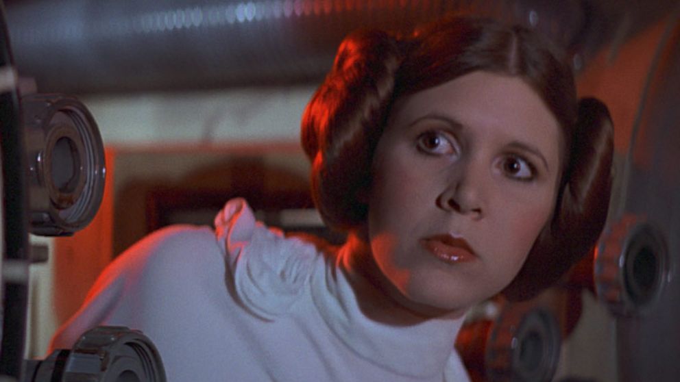 Princess Leia is seen in an earlier "Star Wars" installment.