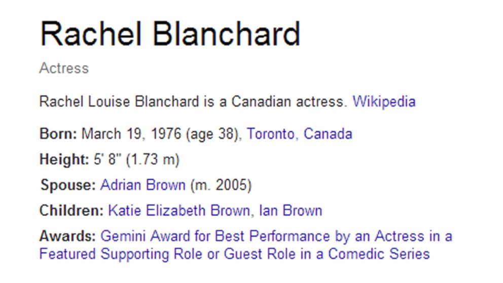 PHOTO: Rachel Blanchard's biography.