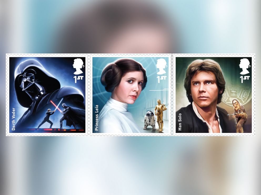 PHOTO: Royal Mail announced on Sept. 12, 2015 it will publish a set of 18 Special Stamps to celebrate the 'Star Wars' series of films and mark the release of the forthcoming episode, 'Star Wars: The Force Awakens.' 