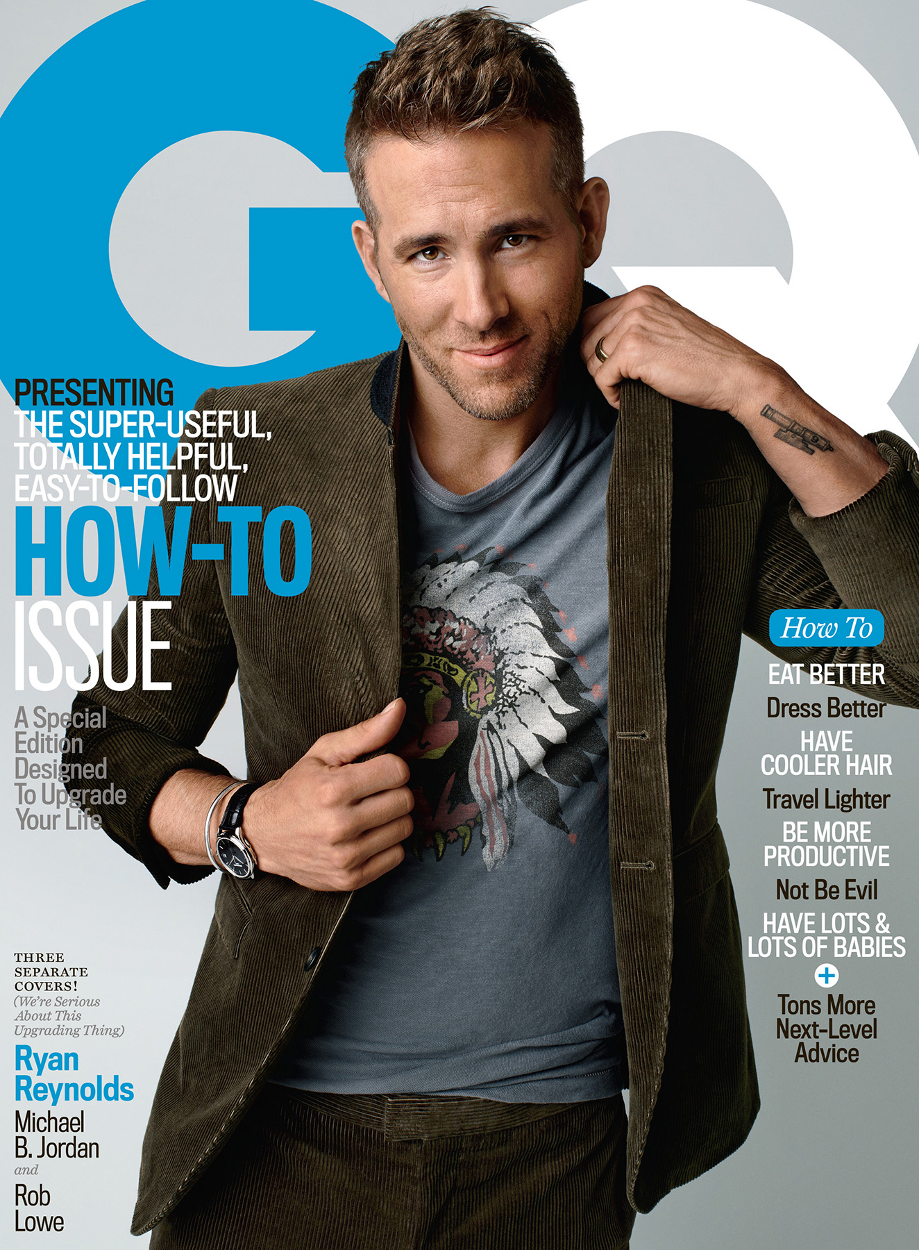 PHOTO: Ryan Reynolds appears on the cover of the October 2015 issue of GQ magazine.