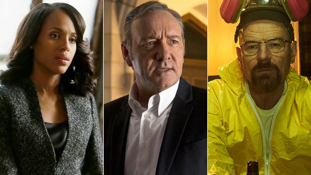 Scenes from "Scandal," left, "House of Cards" and "Breaking Bad."