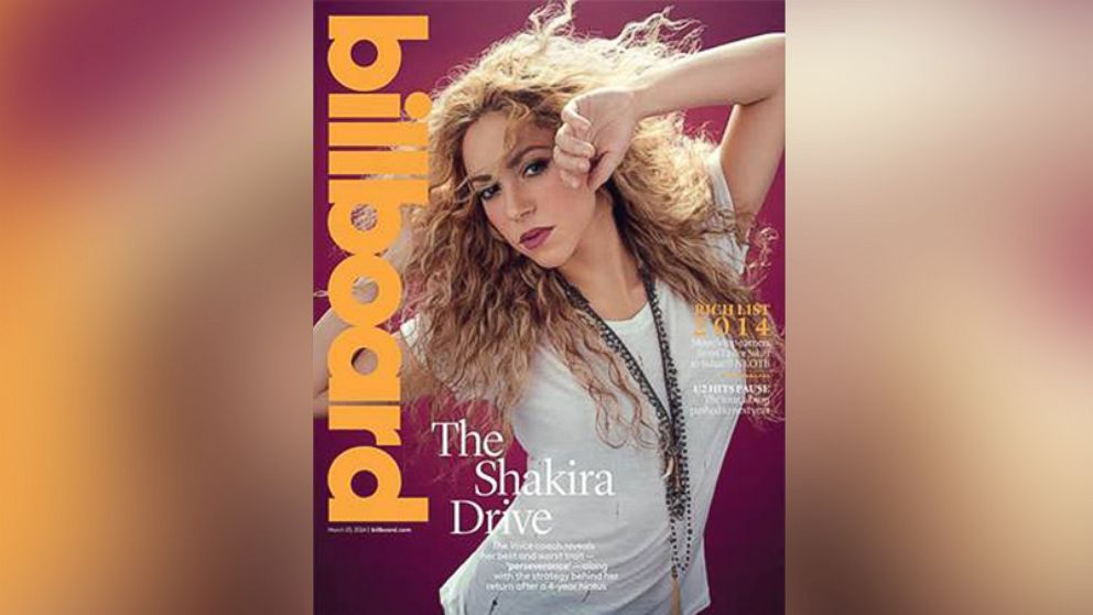 Shakira on the cover of Billboard's March 15, 2014 issue. 