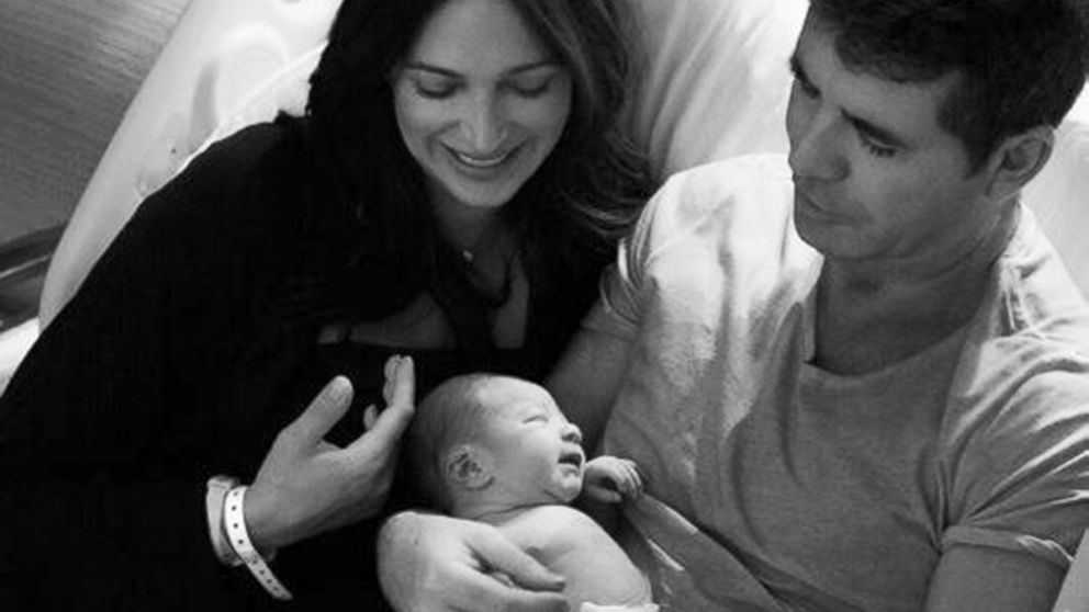 Simon Cowell shared this intimate image of his newborn some, via his Twitter account, "Mum, Dad and Eric. Now two days old," Feb. 16, 2014.