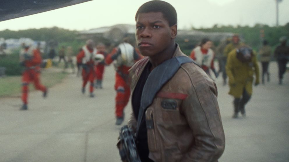 John Boyega as Finn in a scene from "Star Wars: The Force Awakens."
 

 