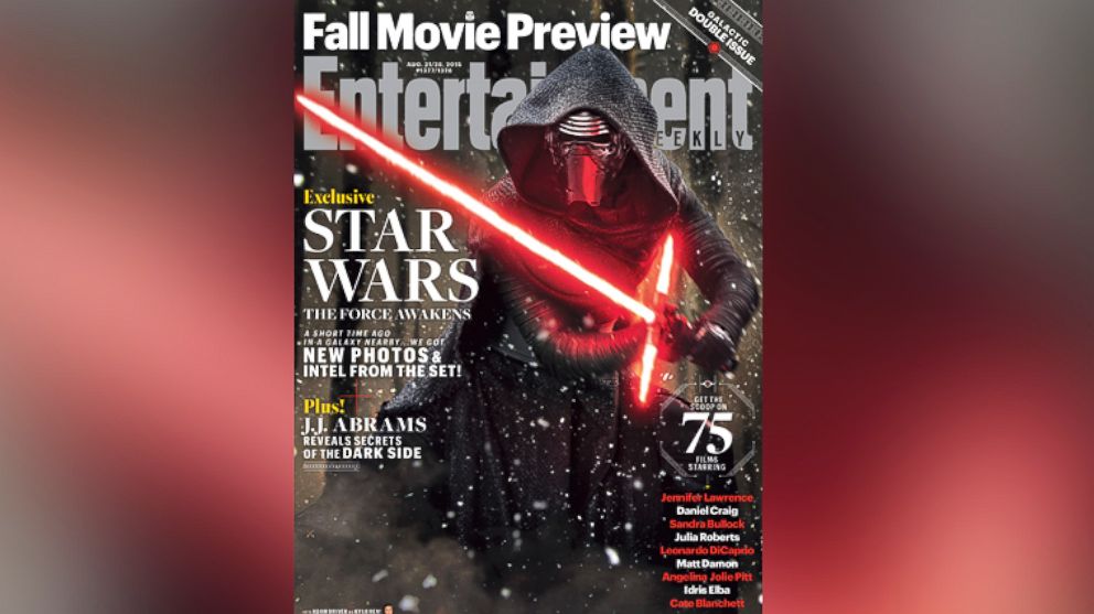 PHOTO: Entertainment Weekly's Fall Movie Preview double issue,  Adam Driver as Kylo Ren in Star Wars The Force Awakens.