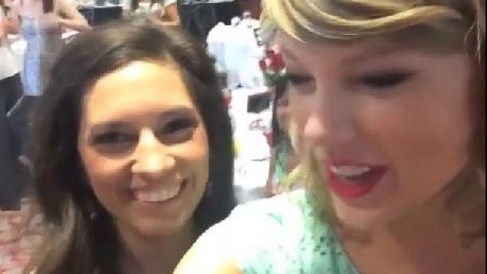 Taylor Swift surprises a friend by showing up to her bridal shower in Columbus, Ohio.