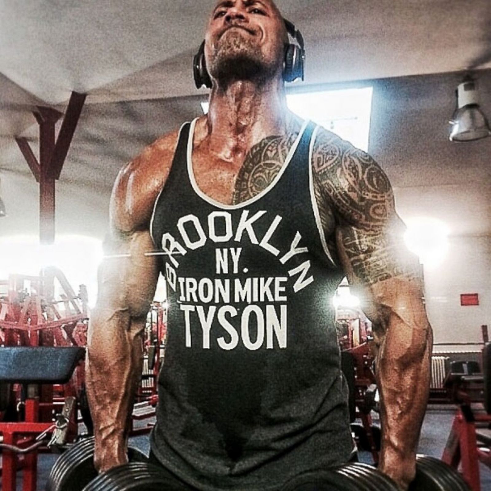 The Rock Hits The Gym In Germany Abc News